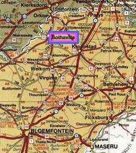 Map of the  Free State